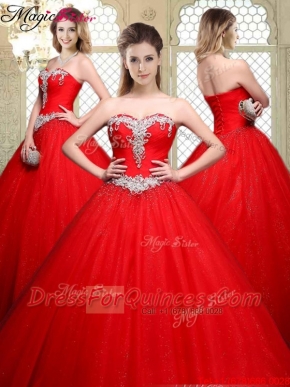 Popular Sweetheart Beading 2016 Prom Gowns with Brush Train