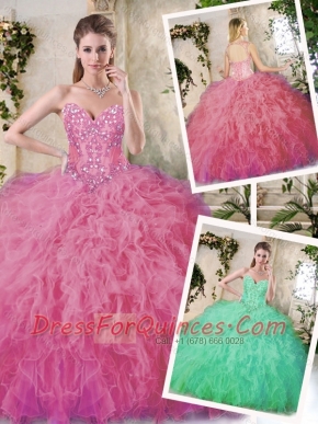 2016 Popular Appliques Quinceanera Dresses in Watermelon