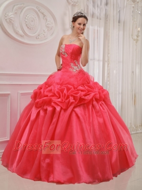Fashionable Red Ball Gown Lace-up Strapless Floor-length 2014 Spring Quinceanera Dresses