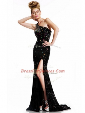 Hot Sale Black Mermaid Beading Party Dress Wholesale Backless Sleeveless