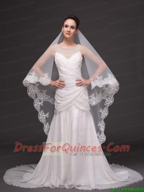 Lace Appliques Tulle Graceful Wedding Veil
