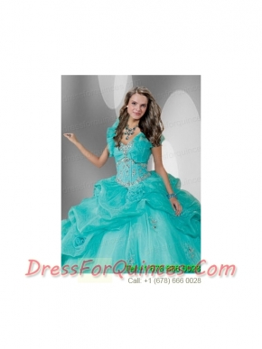 Fashionable Blue Organza Quinceanera Jacket with Beading