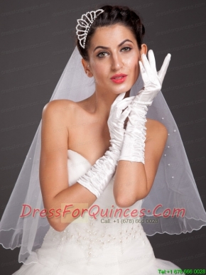 Elegant Satin Fingerless Elbow Length Bridal Gloves