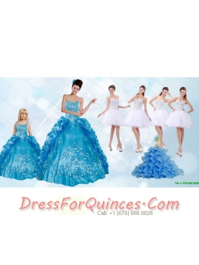 Beading and Ruffles Quinceanera Dress and Rhinestones White Short Dama Dresses and Spaghetti Straps Embroidery Little Girl Dress