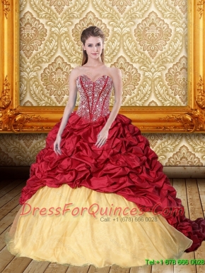Exquisite Beading and Pick Ups Sweetheart15th Birthday Dresses for 2015