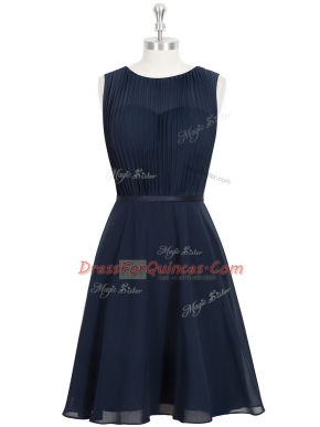 Black Sleeveless Chiffon Zipper Casual Dresses for Prom and Party and Military Ball and Wedding Party