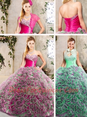 2016 New Styles Sweetheart Quinceanera Gowns with Brush Train