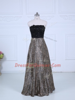Perfect Black Strapless Zipper Lace Prom Evening Gown Long Sleeves