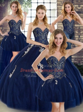 Sleeveless Beading and Appliques Lace Up 15 Quinceanera Dress