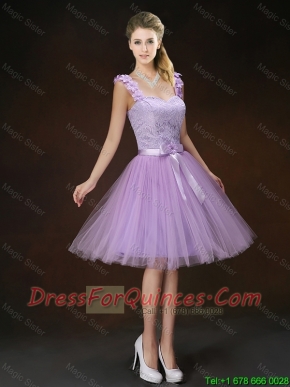 Luxurious Appliques and Bowknot Junior Dresses with Straps