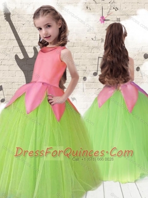 Cheap Scoop Ball Gown Multi Color Flower Adorable Little Girl Pageant Dresses
