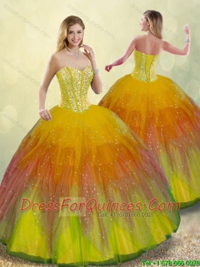 Luxurious Beading Detachable Quinceanera Gowns with Floor Length