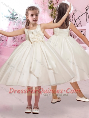 Simple Hand Crafted Flower SquareAdorable Little Girl Pageantl Dress in Taffeta