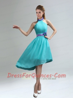 New Fashion High Neck Asymmetrical Multi-color Dama Dress