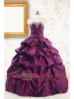 2015 Ball Gown Sweet Sixteen Dresses with Appliques