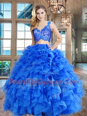 Charming Sleeveless Lace and Ruffles Zipper Sweet 16 Dresses