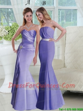 Classical Lavender Trumpet Prom Dresses for 2015