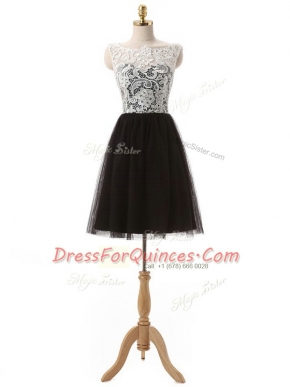 Custom Design Sleeveless Lace and Appliques Zipper Dress for Prom