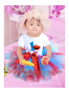 2015 Scoop Bowknot Knee-length Little Girl Dress in Multi-color