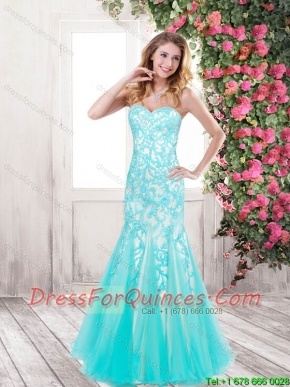 Beaded Fashionable Mermaid Sweetheart Prom Dresses with Appliques