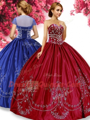 Eye-catching Sleeveless Embroidery Lace Up Quinceanera Dresses