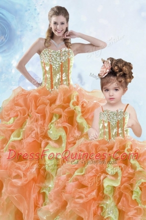 Sequins Ball Gowns Quinceanera Dress Multi-color Sweetheart Organza Sleeveless Floor Length Lace Up