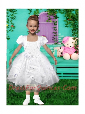 Fashionable Square Ball Gown Tea-length Flower Girl Dresses