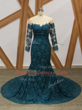 Custom Designed Lace Long Sleeves Homecoming Dress and Lace