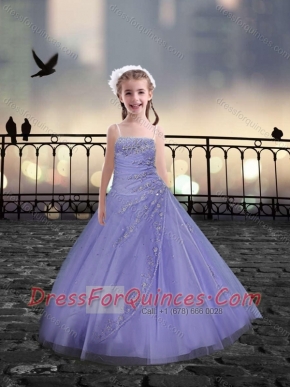 Spaghetti Straps Beaded  Mini Quinceanera Dresses in Lavender