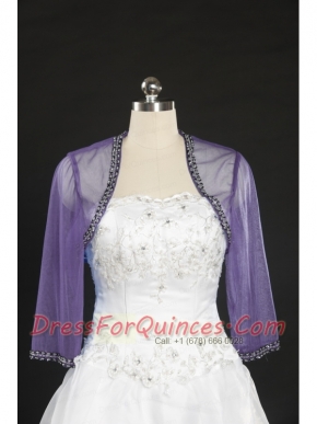 2015 Lavender Long Sleeves Wraps with Beading