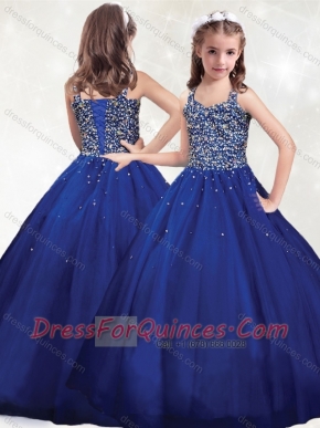 New Arrivals Straps Royal Blue Mini Quinceanera Dress with Beading