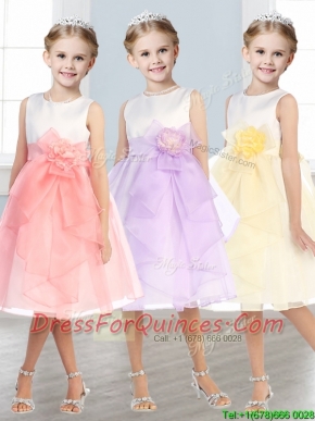 Beautiful Scoop Tulle Little Girl Pageant Dress with Hand Made Flowers and  Ruffles
