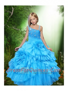 Luxurious Ball Gown Beading Little Girl Pageant Dress with Sleeveless