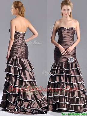 Luxurious Mermaid Ruffled Layers Prom Dress with Brush Train