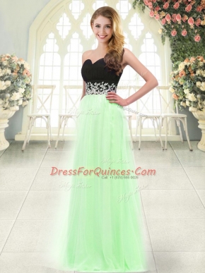 Artistic Light Blue Sweetheart Neckline Appliques Prom Evening Gown Sleeveless Zipper