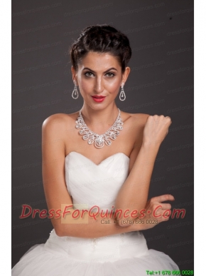 Ivory Imitation Pearl Two Pieces Ladies Necklace and Earrings Jewelry Set