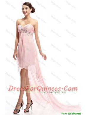 Best Selling Sweetheart Beaded Prom Gowns with High Low