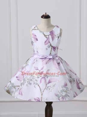 Discount Multi-color Sleeveless Pattern Knee Length Toddler Flower Girl Dress