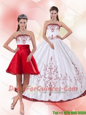 Perfect Strapless 2015 Perfect Quinceanera Dress with Embroidery