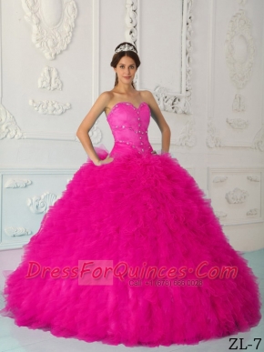 Coral Red Ball Gown Sweetheart Floor-length Satin and Organza Beading Beautiful Quinceanera Dress