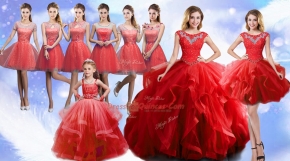 Edgy Wine Red Sleeveless Beading and Ruffles Floor Length Sweet 16 Quinceanera Dress
