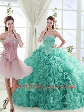 Popular Beaded Big Puffy Detachable Quinceanera Dresses in Rolling Flower