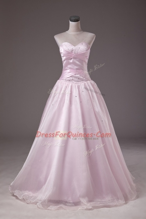 Designer Sleeveless Lace Up Floor Length Beading Quinceanera Dresses