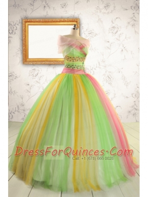 2015 Elegant Sweet 16 Dresses in Multi-color with Beading