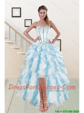 2015 Most Popular Sweetheart Junior Dresses with Appliques and Ruffles