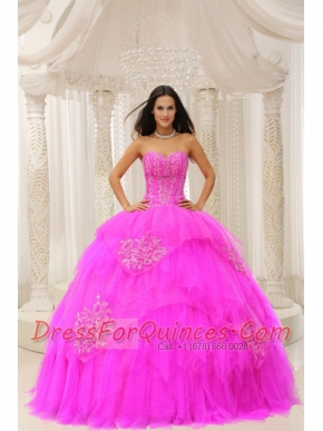 Custom Made Fuchsia Sweetheart Embroidery For 15th Birthday Dresses In 2013