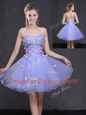 Custom Design Mini Length Lavender Homecoming Dress Sweetheart Sleeveless Lace Up