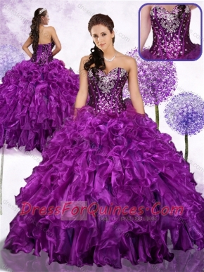 Fashionable Ball Gown Sweet 16 Dresses with Ruffles and Sequins