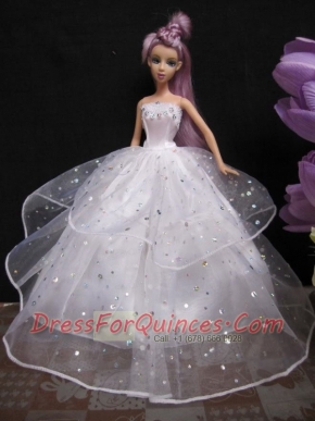 Romantic Wedding Gown With Sequins Dress For Noble Barbie