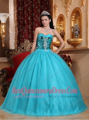 Popular Ball Gown Sweetheart Floor-length Tulle Beading Quinceanera Dress